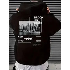 Yeni İlkbahar ve Sonbahar Sezonu Baskılı Kapüşonlu Hoodie