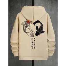 İnce Stil Yeni İlkbahar ve Sonbahar Baskılı Kapüşonlu Sweatshirt