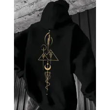 Günlük Yıldızlı Gece Ay Grafikli Hoodie