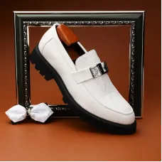 Erkekler için Şık Beyaz Loaferlar