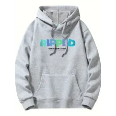 Erkekler için Günlük Pamuklu Kanguru Cebi Kapüşonlu Sweatshirt 