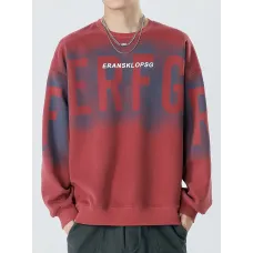 Rahat Kesimli Harf Baskılı Sweatshirt