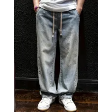 Erkekler için bol kesim geniş paça kot pantolon