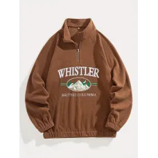 Erkeklerin Şık Gevşek Harf Desenli Sweatshirtü