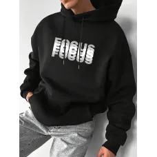 Geniş Yeşil Kapüşonlu Sweatshirt