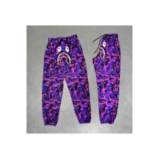 İki İplik Mevsimlik Bape Nakişli Eşofman Pantolon - Mor