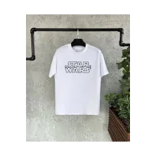 Unisex Bisiklet Yaka Kısa Kol Baskılı Çocuk T-Shirt - Beyaz